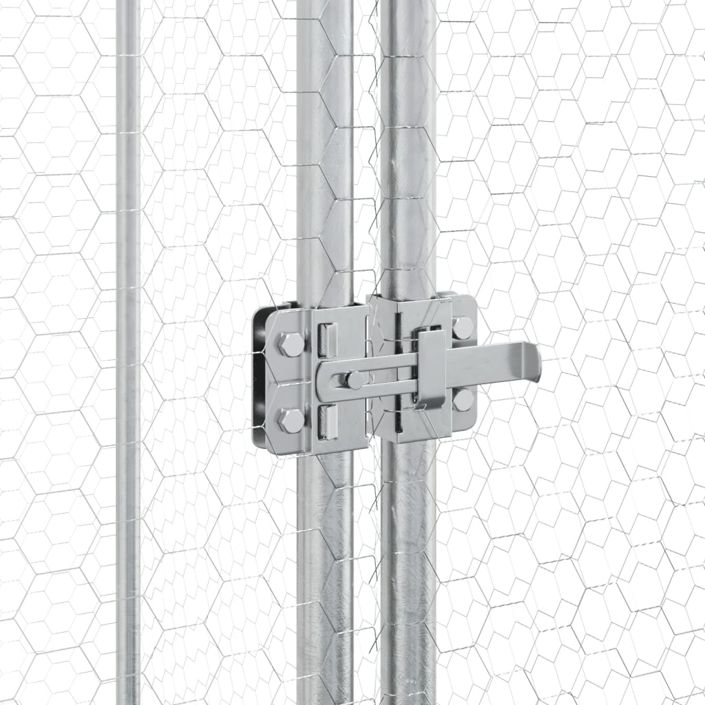 vidaXL Cage pour poules argenté 200x100x190 cm acier galvanisé