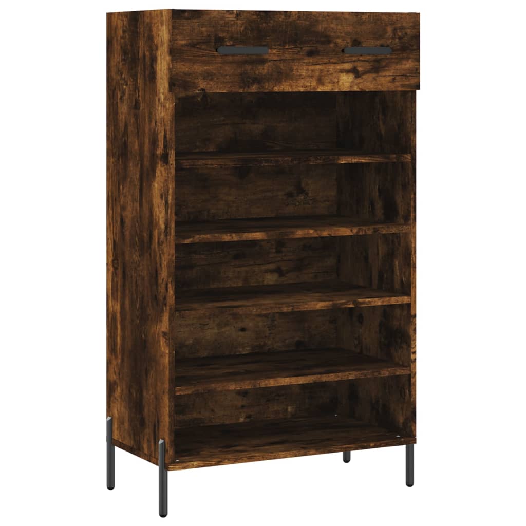 vidaXL Armoire à chaussures chêne fumé 60x35x105 cm bois d'ingénierie