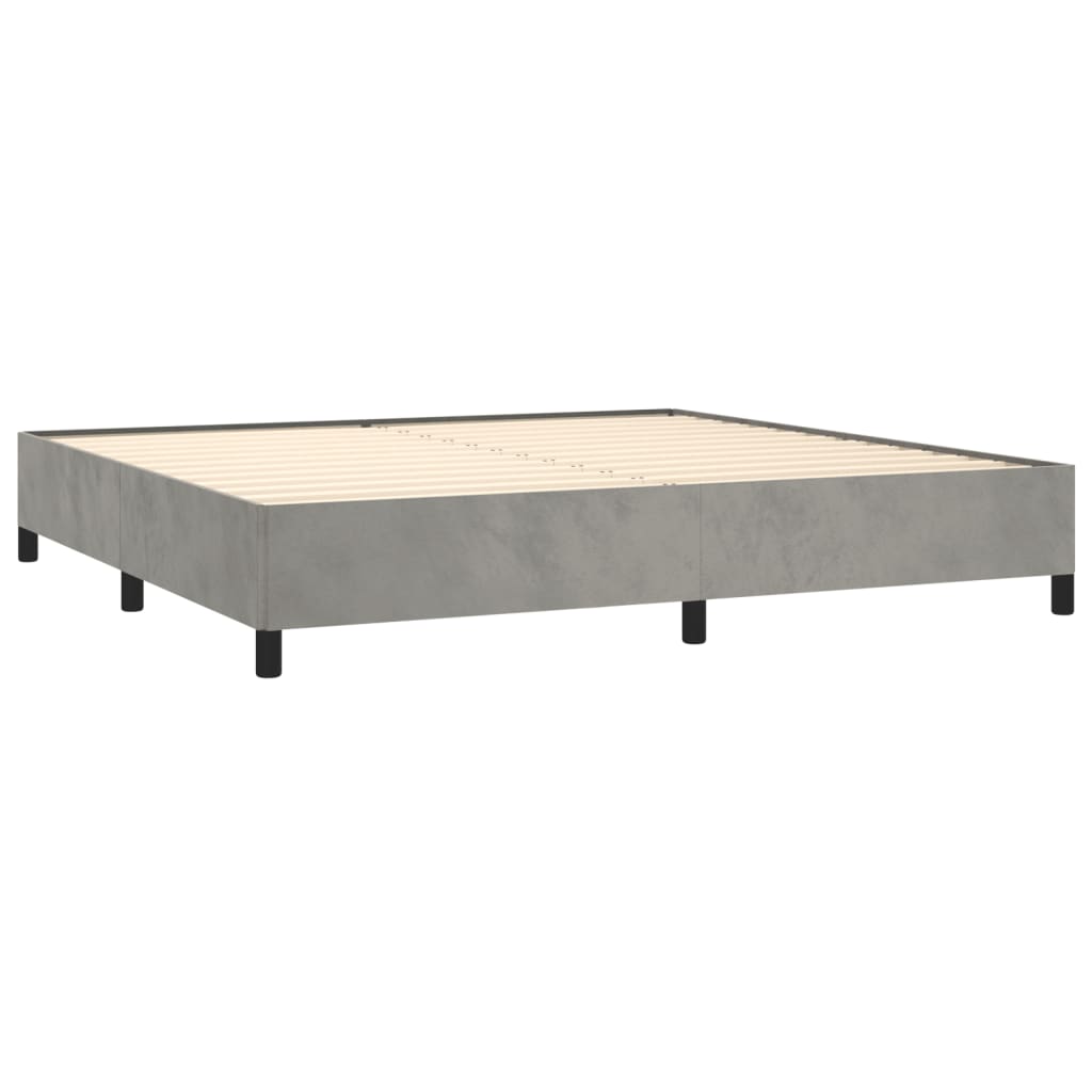 vidaXL Cadre de lit sans matelas gris clair 200x200 cm velours