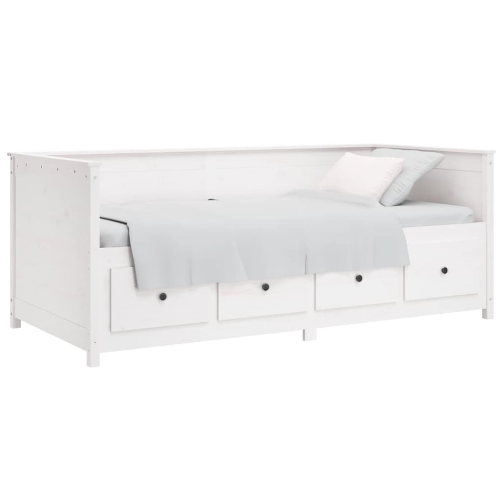 vidaXL Lit de jour sans matelas blanc 90x190 cm bois de pin massif