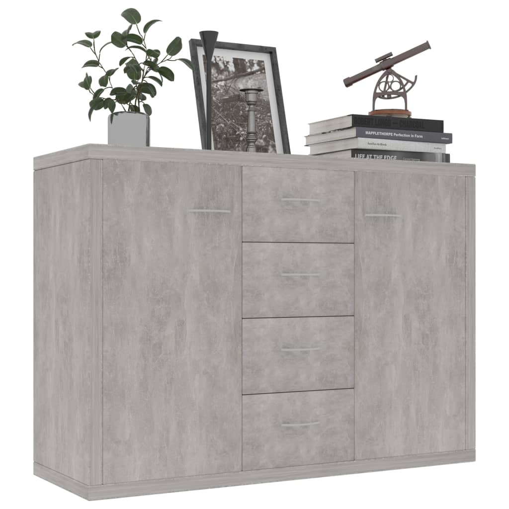 vidaXL Buffet Gris béton 88x30x65 cm Bois d'ingénierie