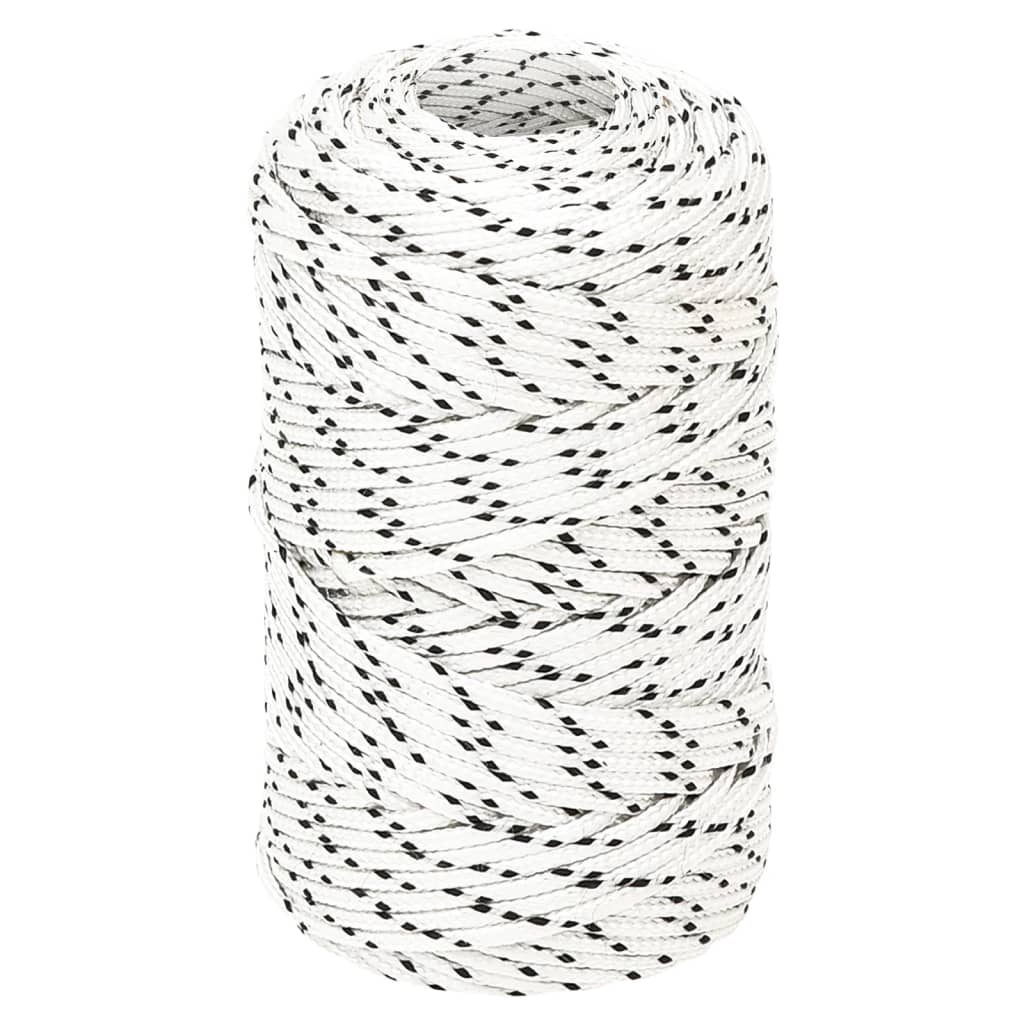 vidaXL Corde de bateau tressé Blanc 2 mmx500 m Polyester