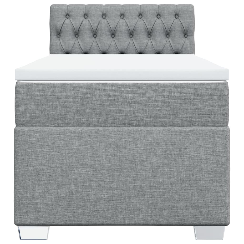 vidaXL Sommier à lattes de lit avec matelas Gris clair 90x200 cm Tissu