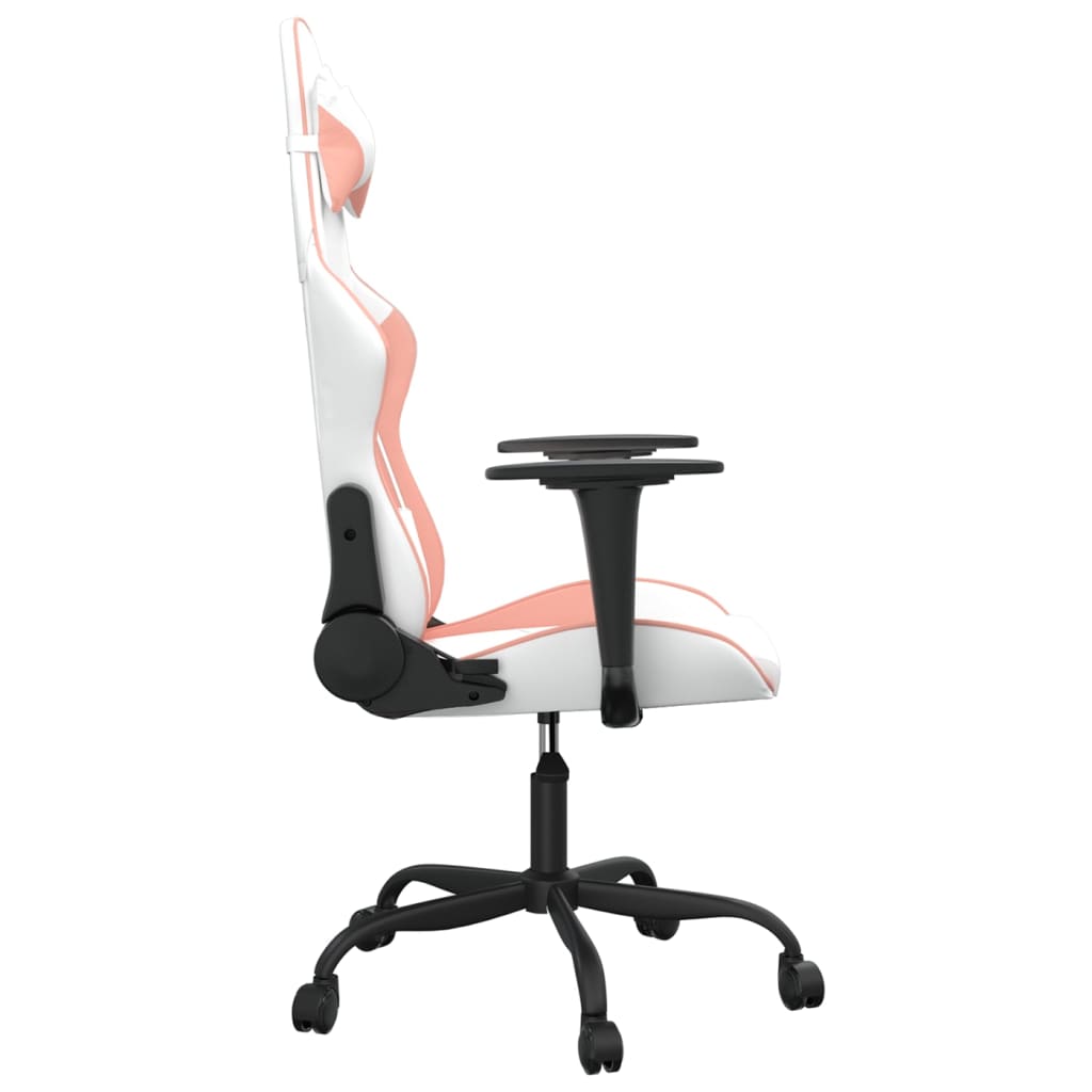 vidaXL Chaise de jeu Blanc et rose Similicuir