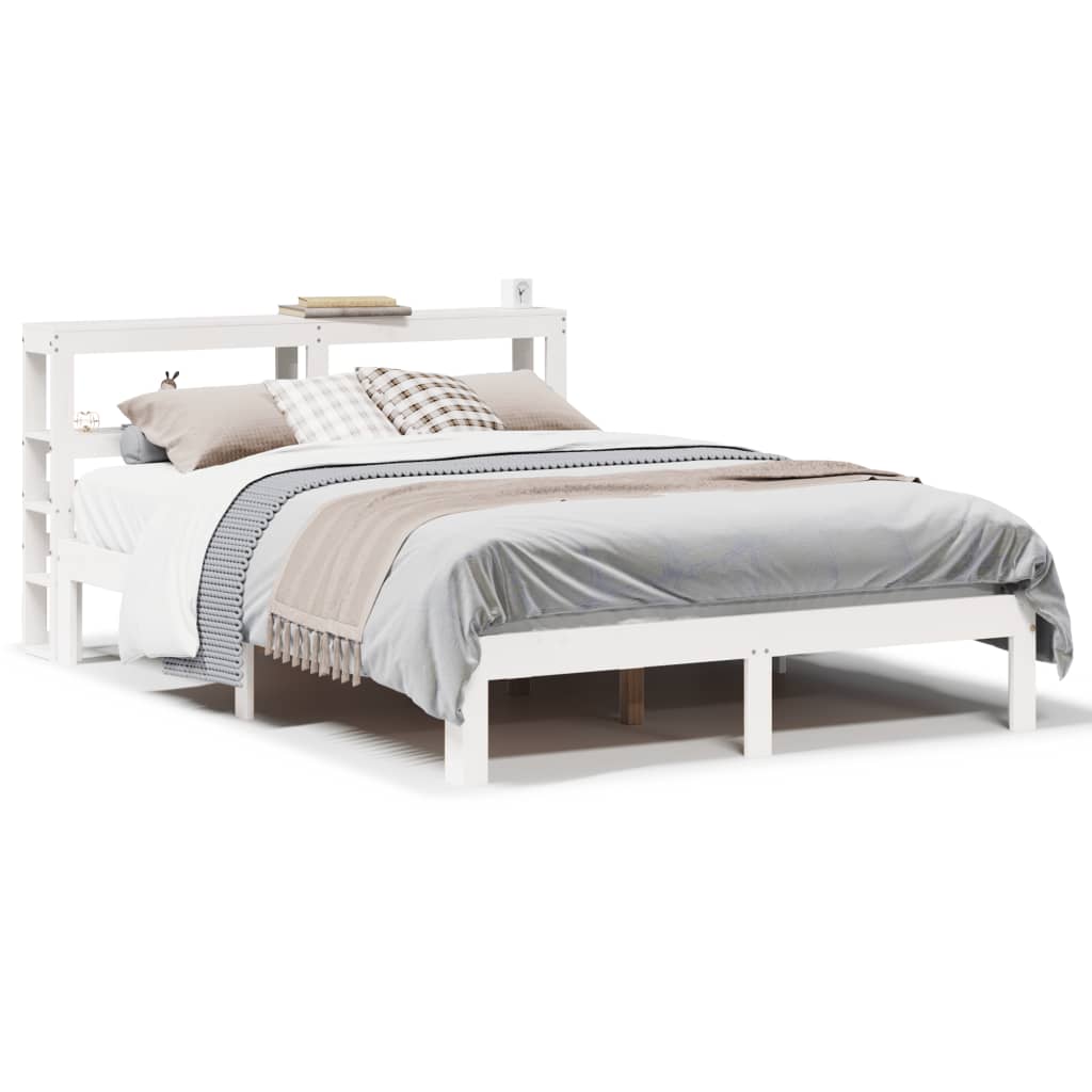 vidaXL Cadre de lit avec tête de lit sans matelas blanc 120x190 cm