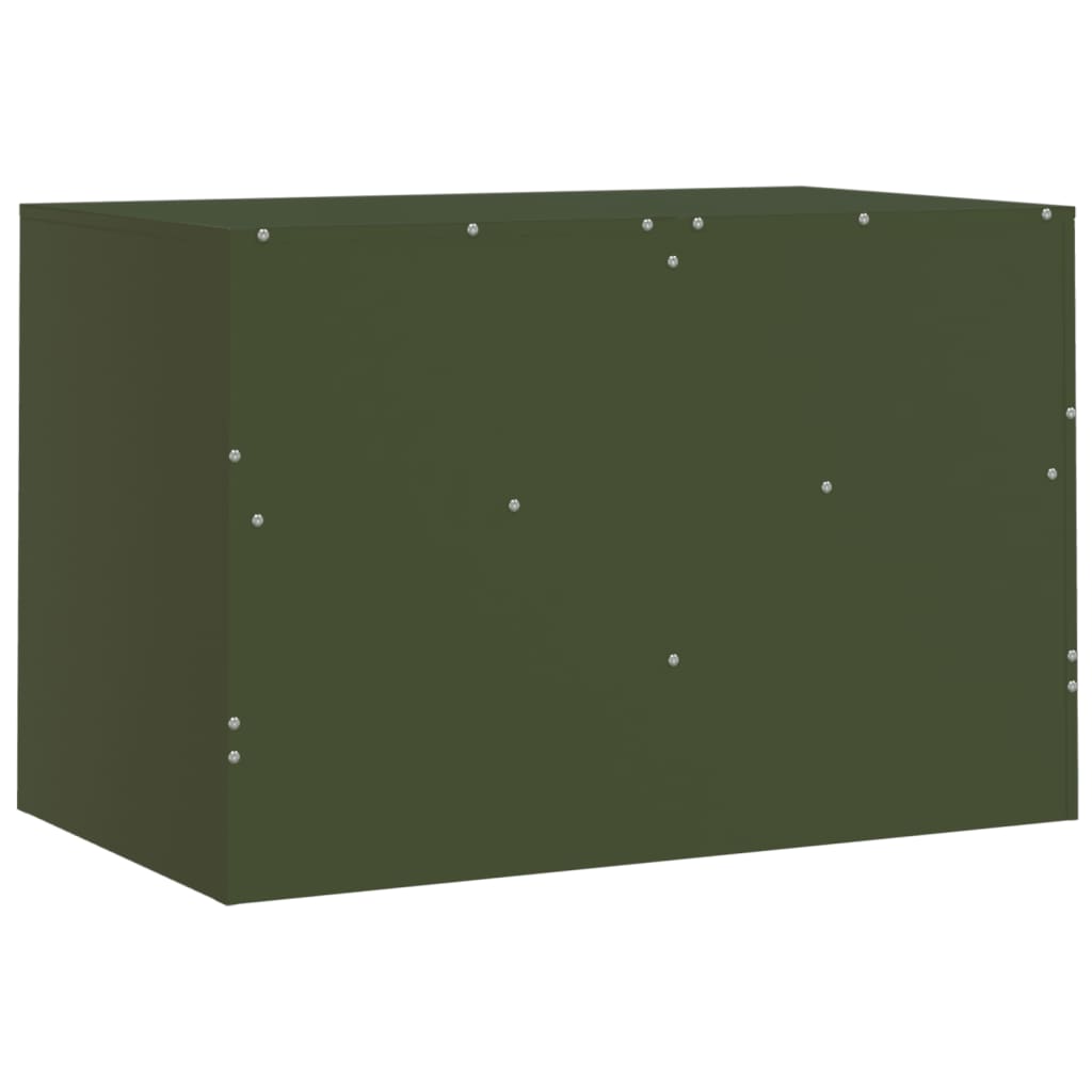 vidaXL Meuble TV vert olive 67x39x44 cm acier