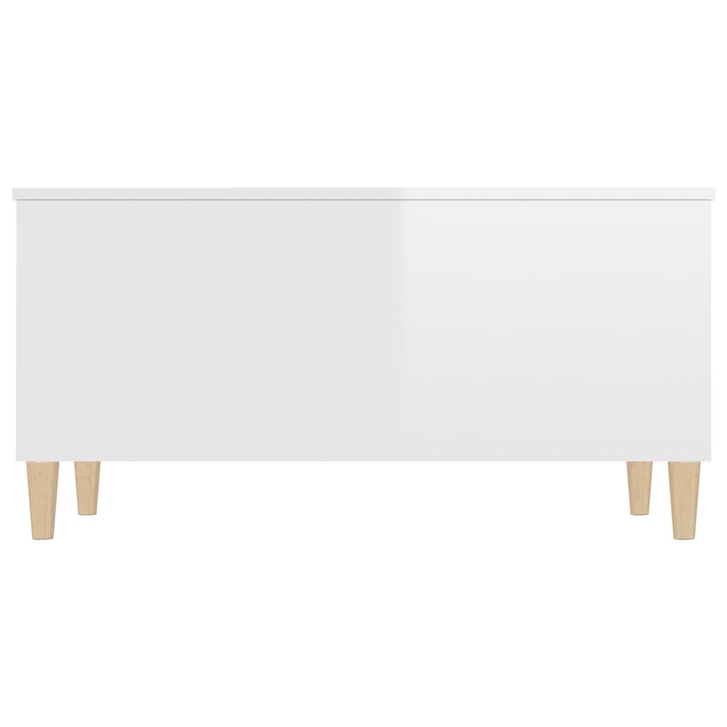 vidaXL Table basse Blanc brillant 90x44,5x45 cm Bois d'ingénierie