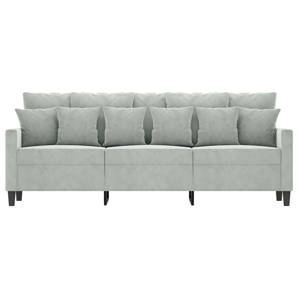 vidaXL Canapé à 3 places Gris clair 180 cm Velours