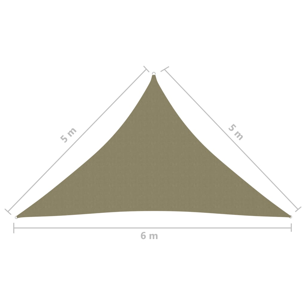 vidaXL Voile de parasol tissu oxford triangulaire 5x5x6 m beige