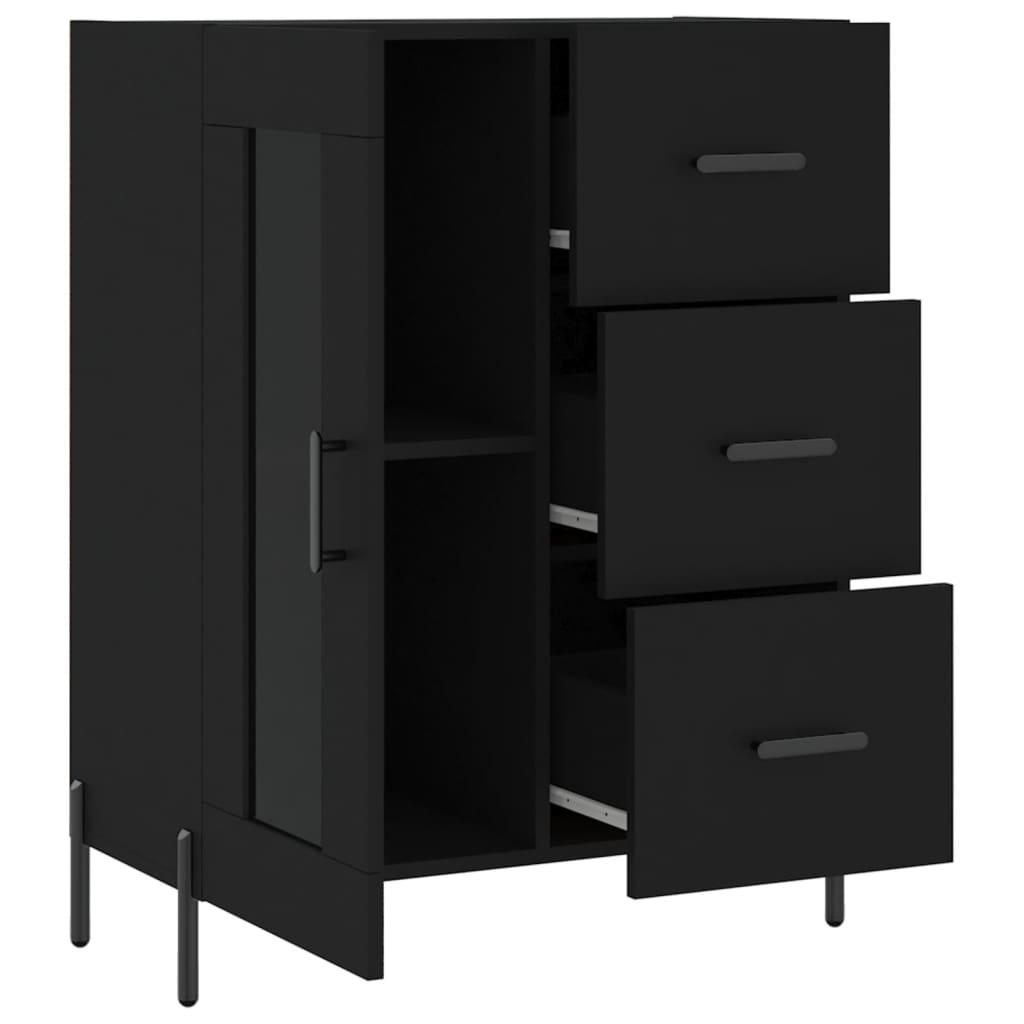 vidaXL Buffet noir 69,5x34x90 cm bois d'ingénierie