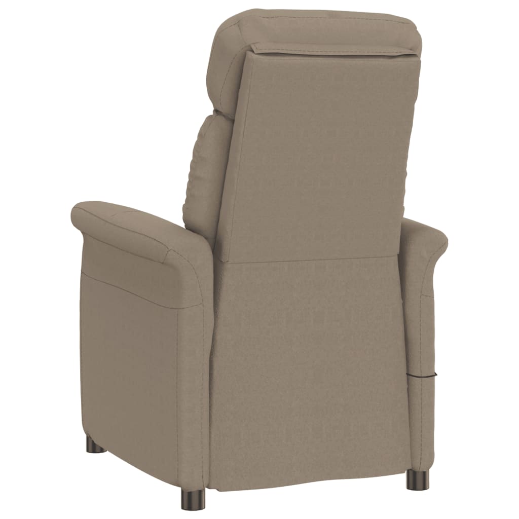 vidaXL Fauteuil de massage Taupe Similicuir daim