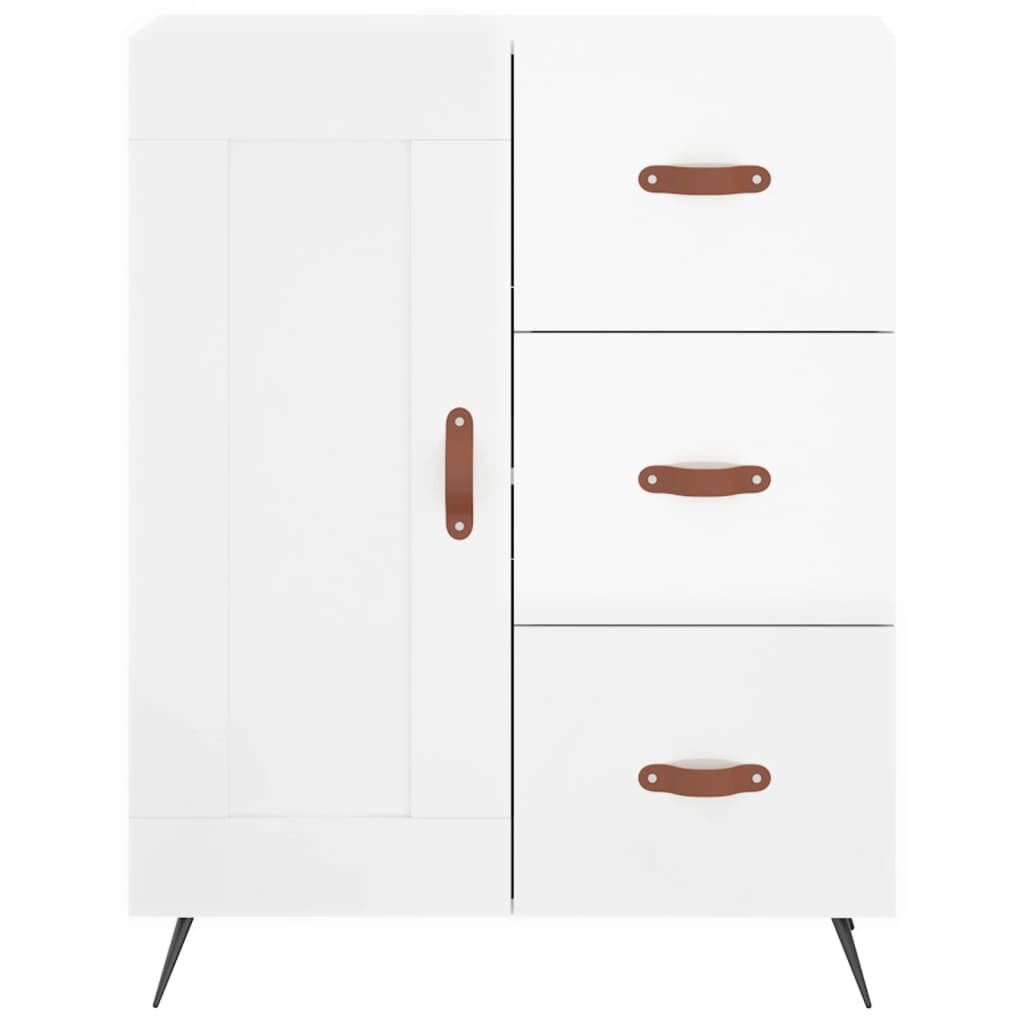 vidaXL Buffet haut Blanc brillant 69,5x34x180 cm Bois d'ingénierie