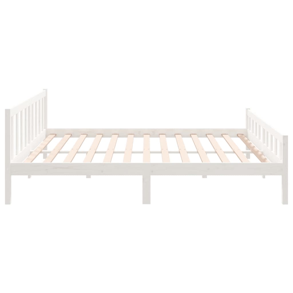 vidaXL Cadre de lit Blanc Bois massif 180x200 cm Super King