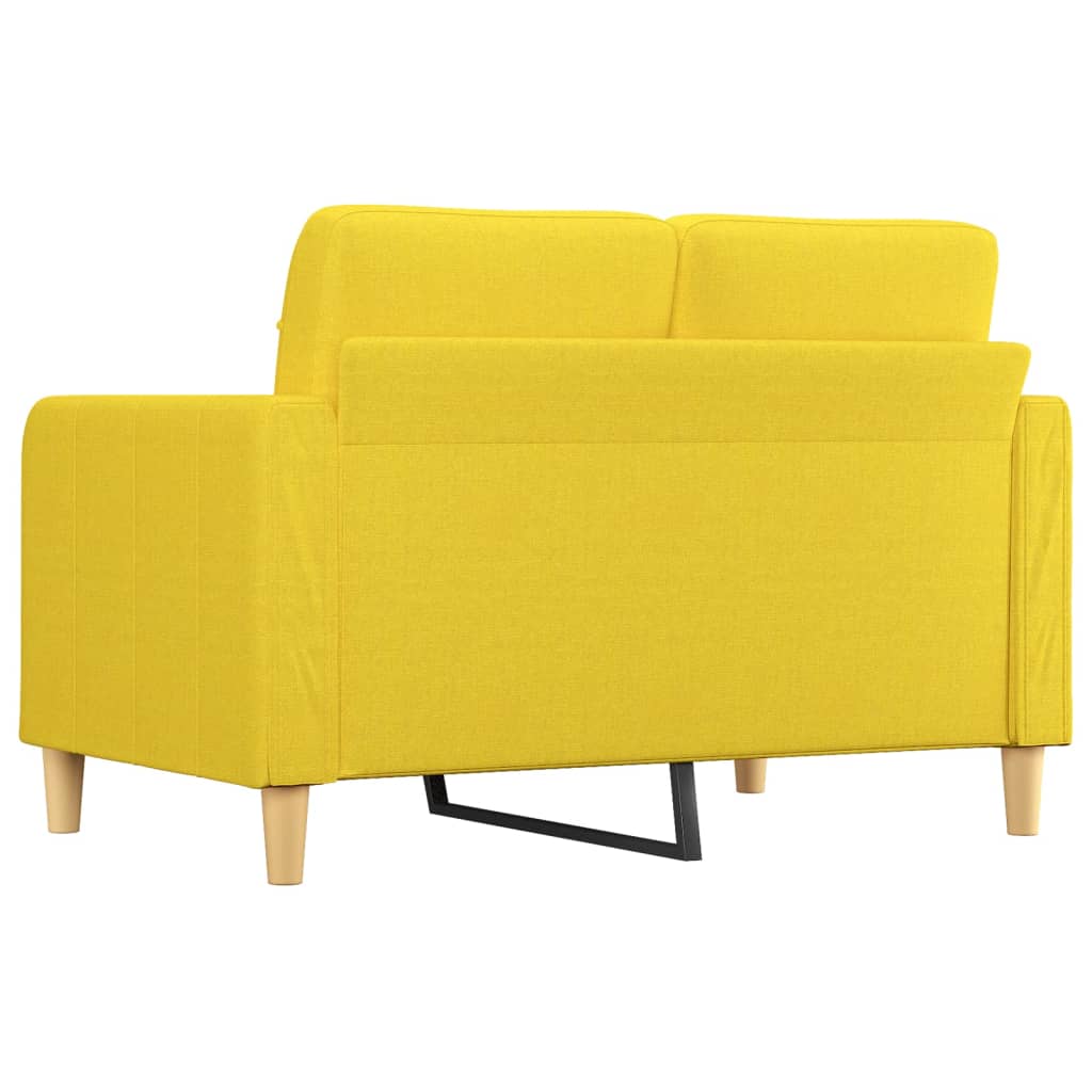 vidaXL Canapé à 2 places Jaune clair 120 cm Tissu