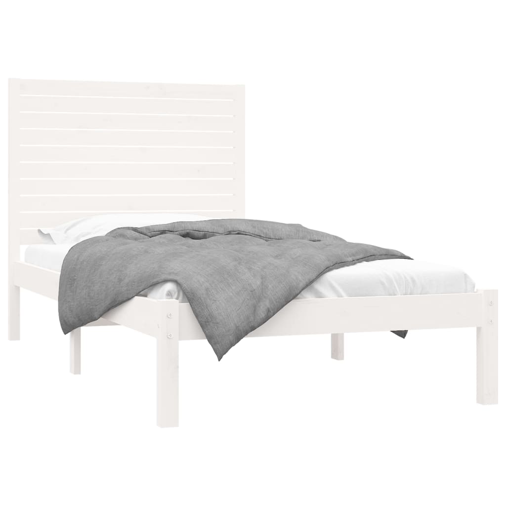 vidaXL Cadre de lit sans matelas blanc 100x200 cm bois massif