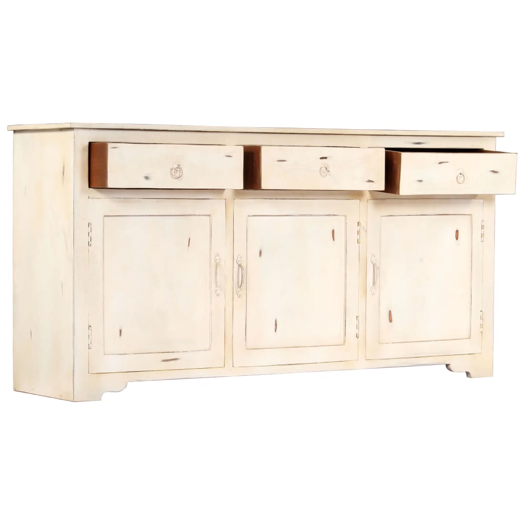 vidaXL Buffet Blanc 160x40x80 cm Bois de manguier massif