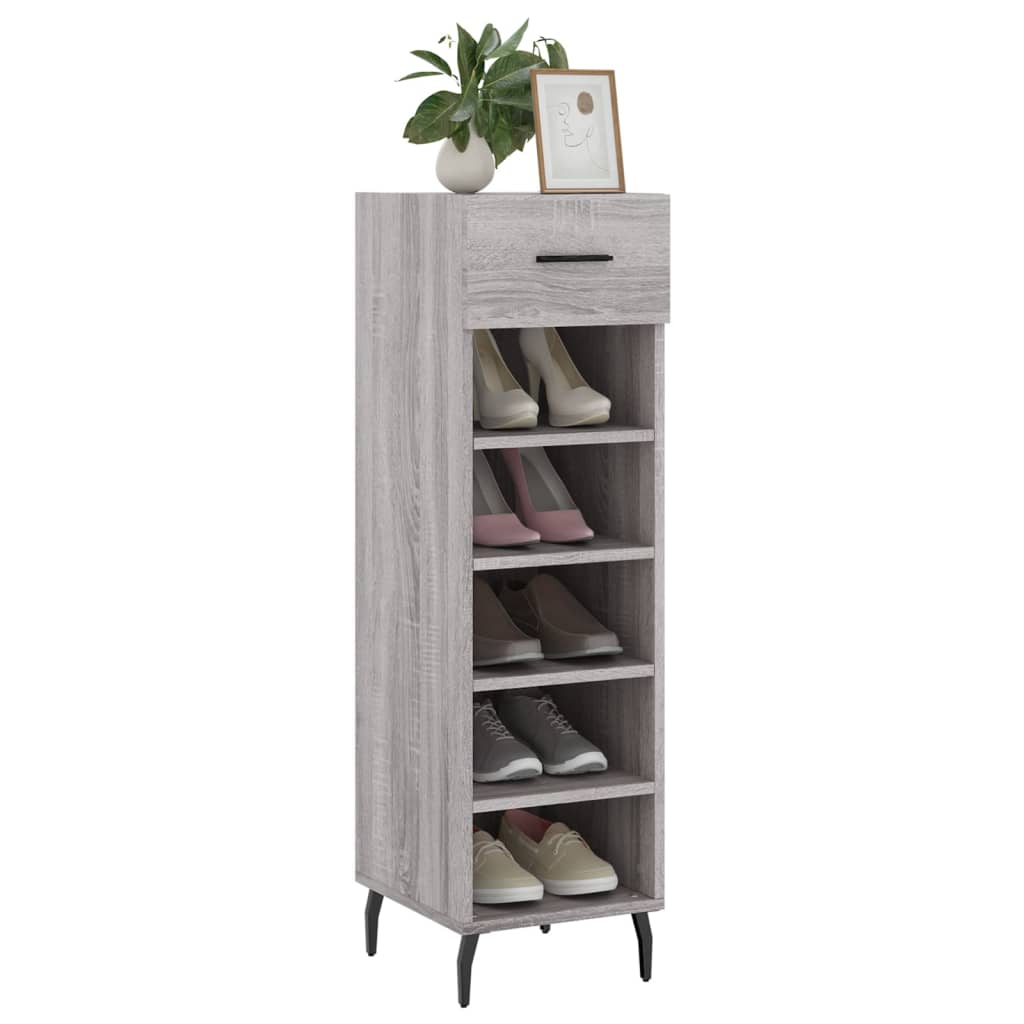 vidaXL Meuble à chaussures sonoma gris 30x35x105 cm bois d'ingénierie