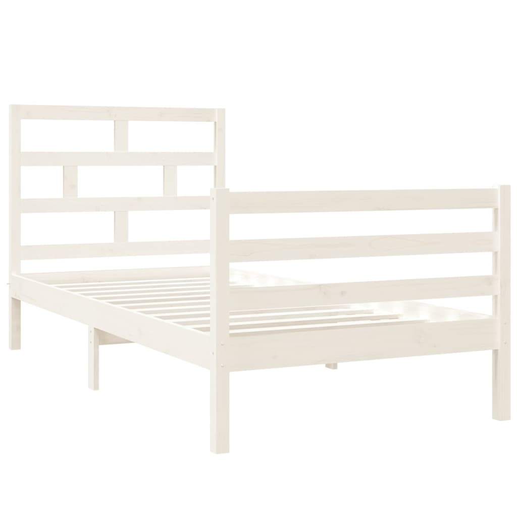 vidaXL Cadre de lit sans matelas blanc 90x190 cm bois massif