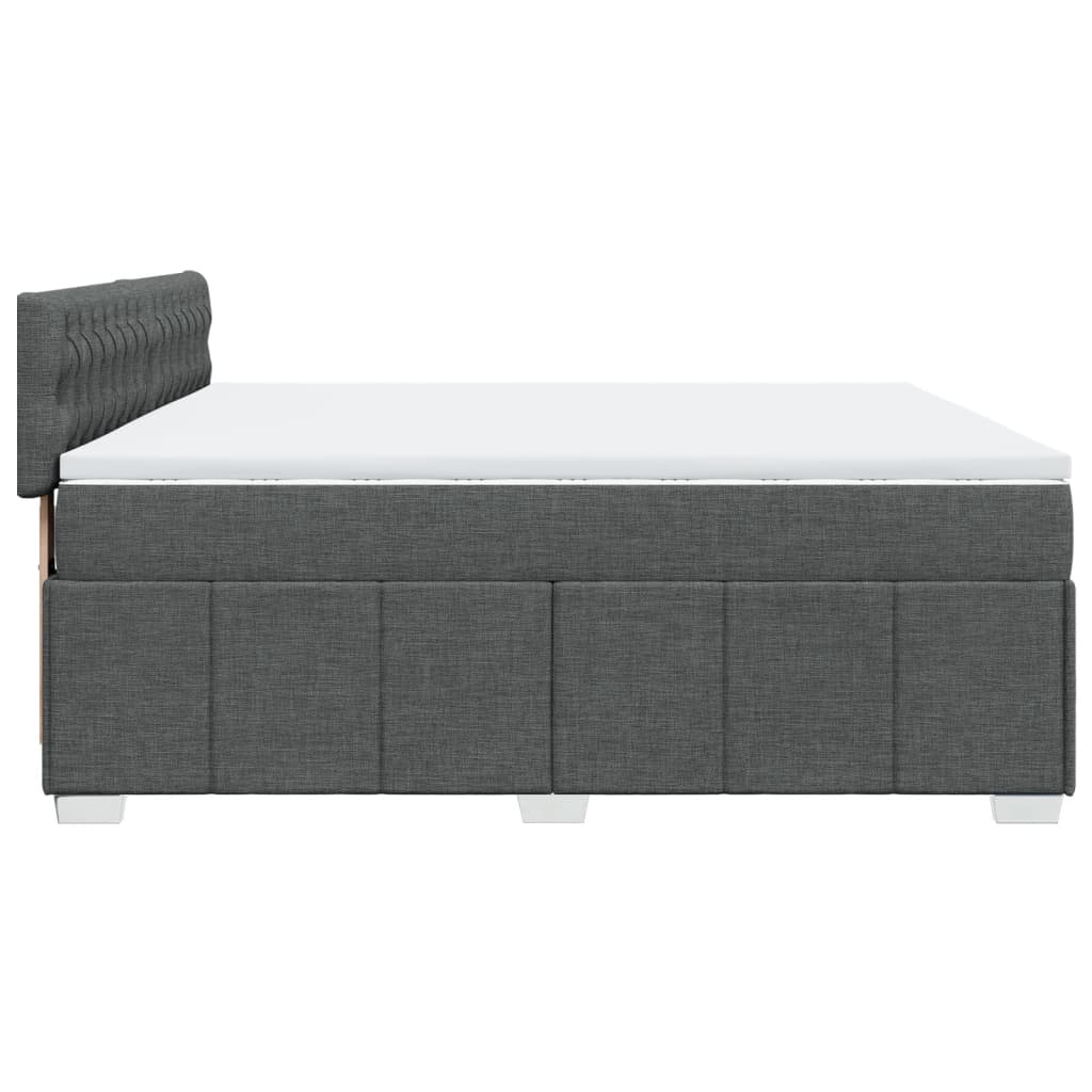 vidaXL Sommier à lattes de lit avec matelas Gris foncé 200x200cm Tissu