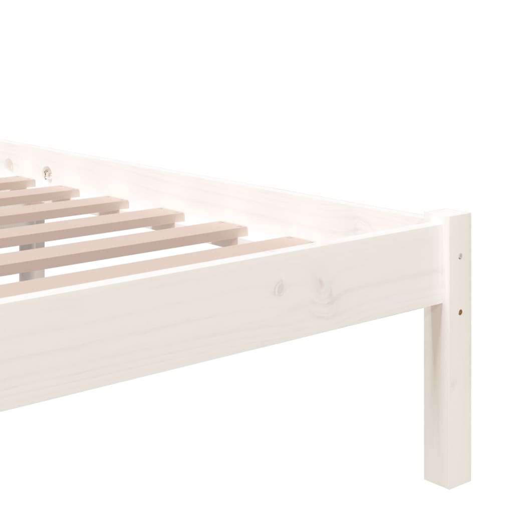 vidaXL Cadre de lit sans matelas blanc bois massif 200x200 cm