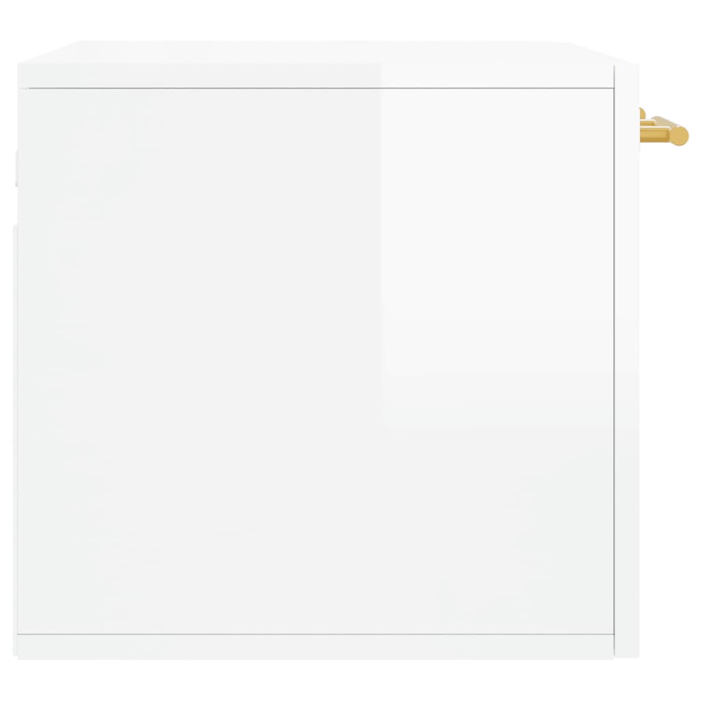 vidaXL Armoire murale Blanc brillant 60x36,5x35 cm Bois d'ingénierie