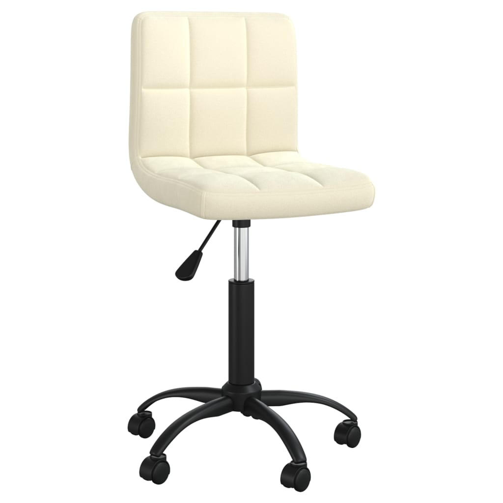 vidaXL Chaise pivotante de bureau Crème Velours