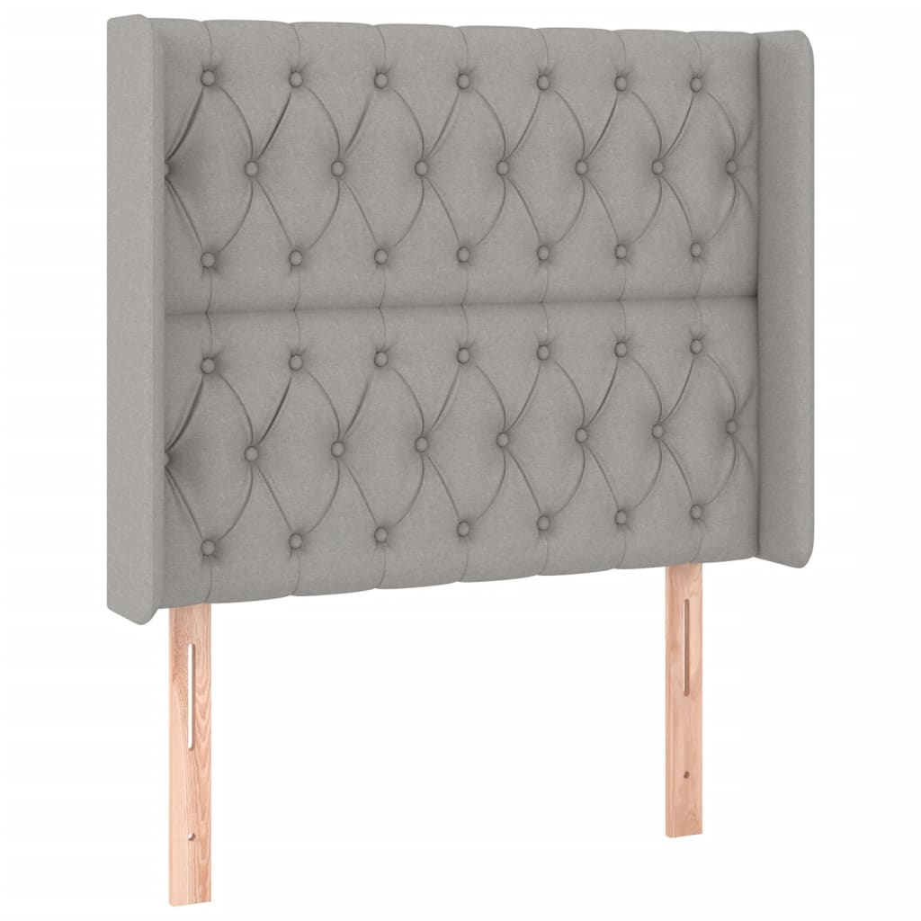 vidaXL Tête de lit à LED Gris clair 93x16x118/128 cm Tissu