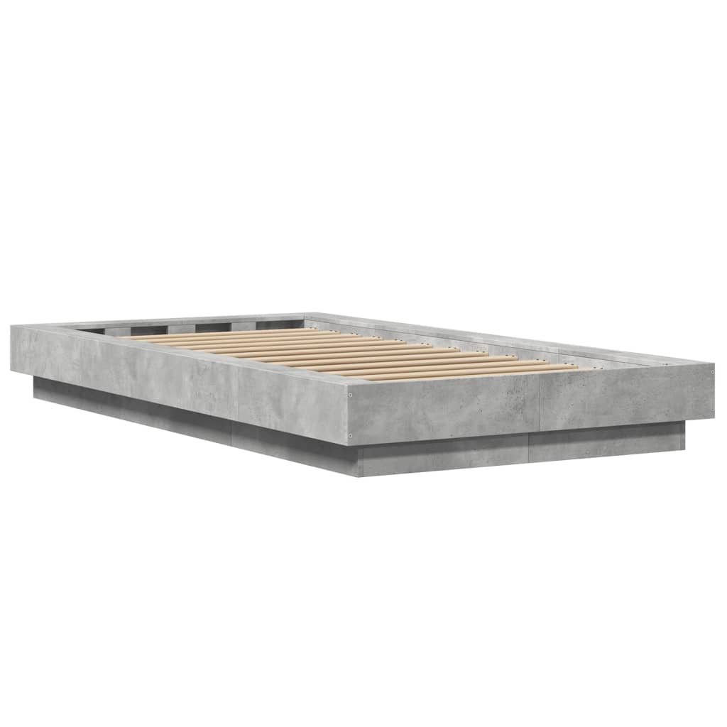 vidaXL Cadre de lit sans matelas gris béton 100x200 cm