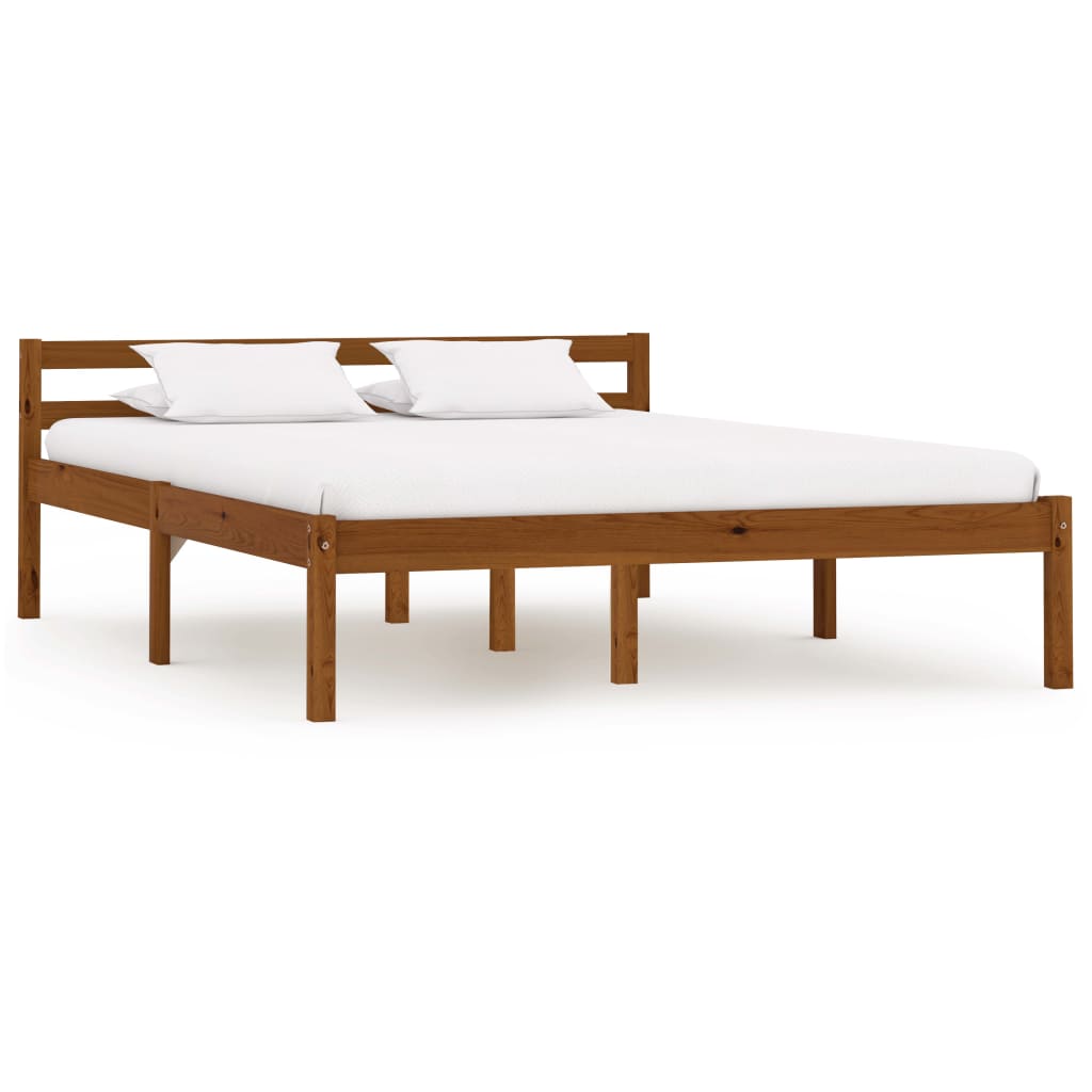 vidaXL Cadre de lit sans matelas marron miel pin massif 140x200 cm