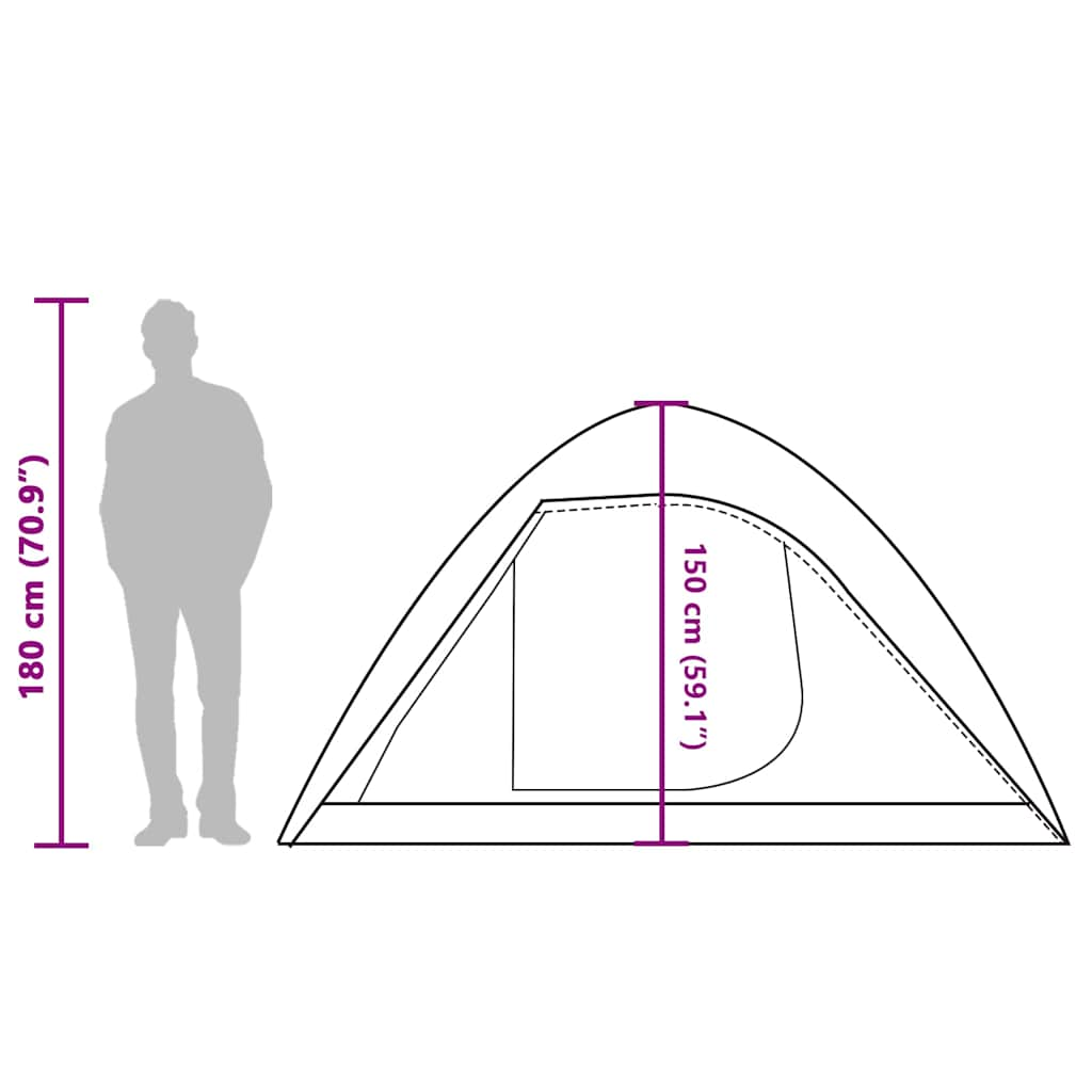 vidaXL Tente de camping à dôme 4 personnes tissu occultant imperméable