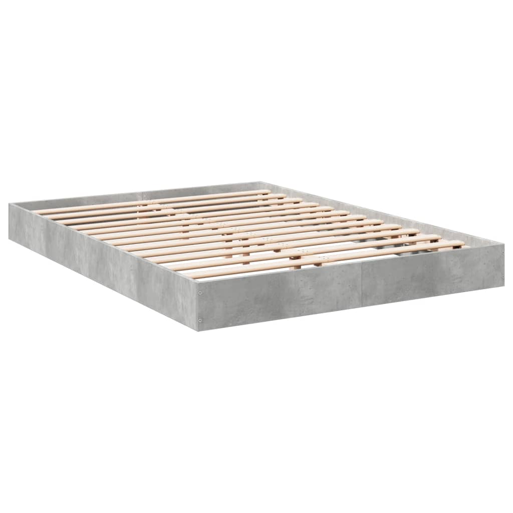 vidaXL Cadre de lit sans matelas gris béton 140x190 cm