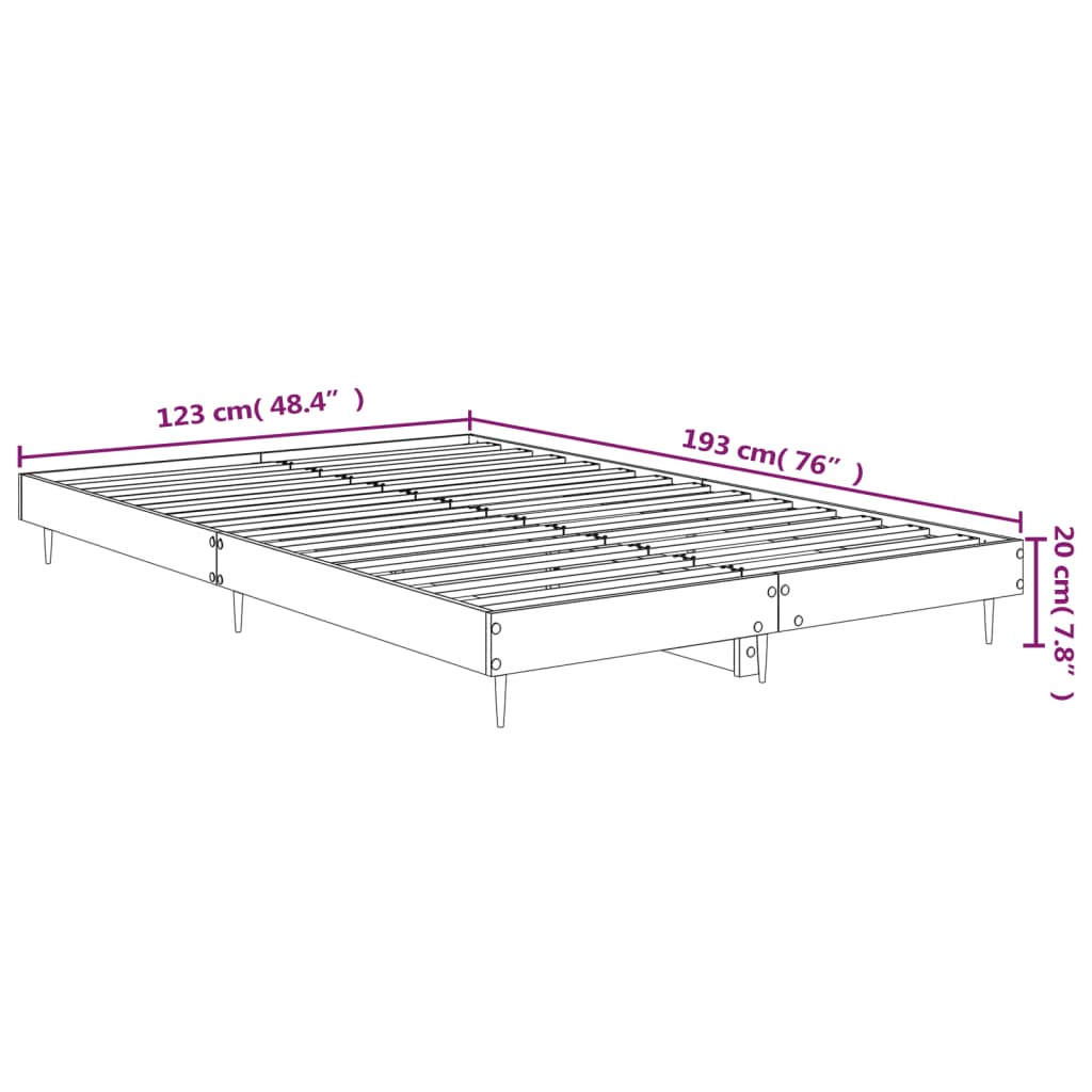 vidaXL Cadre de lit sans matelas chêne marron 120x190 cm