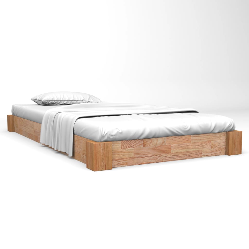 vidaXL Cadre de lit sans matelas bois de chêne massif 90x200 cm