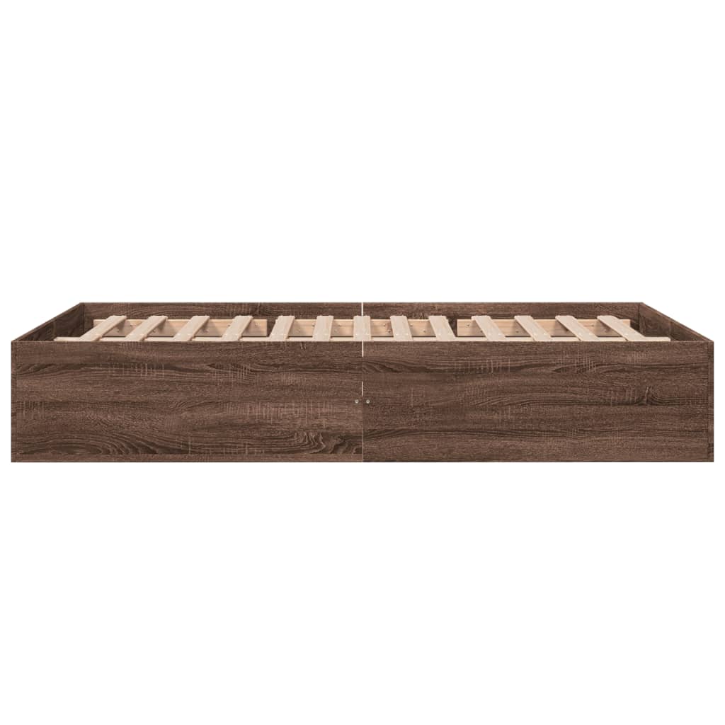 vidaXL Cadre de lit sans matelas chêne marron 135x190 cm