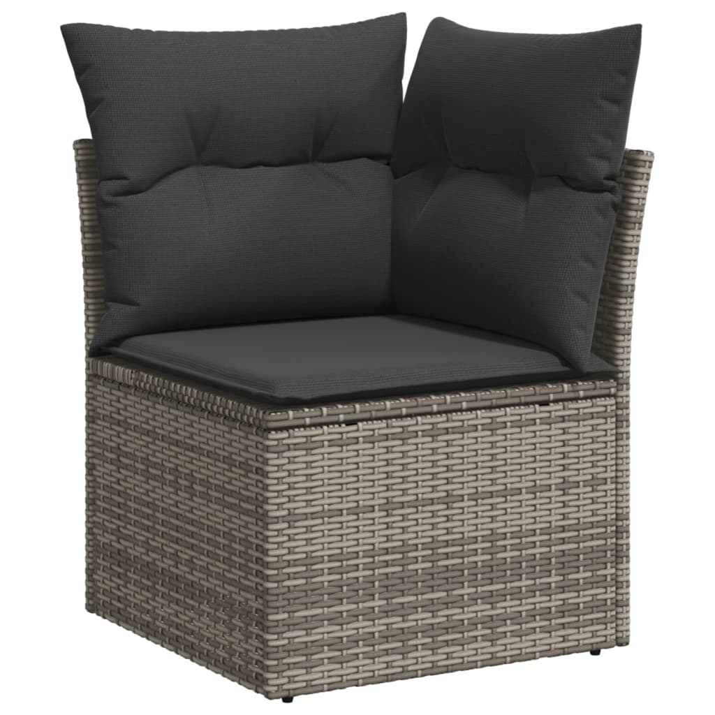 vidaXL Salon de jardin 5 pcs avec coussins gris résine tressée