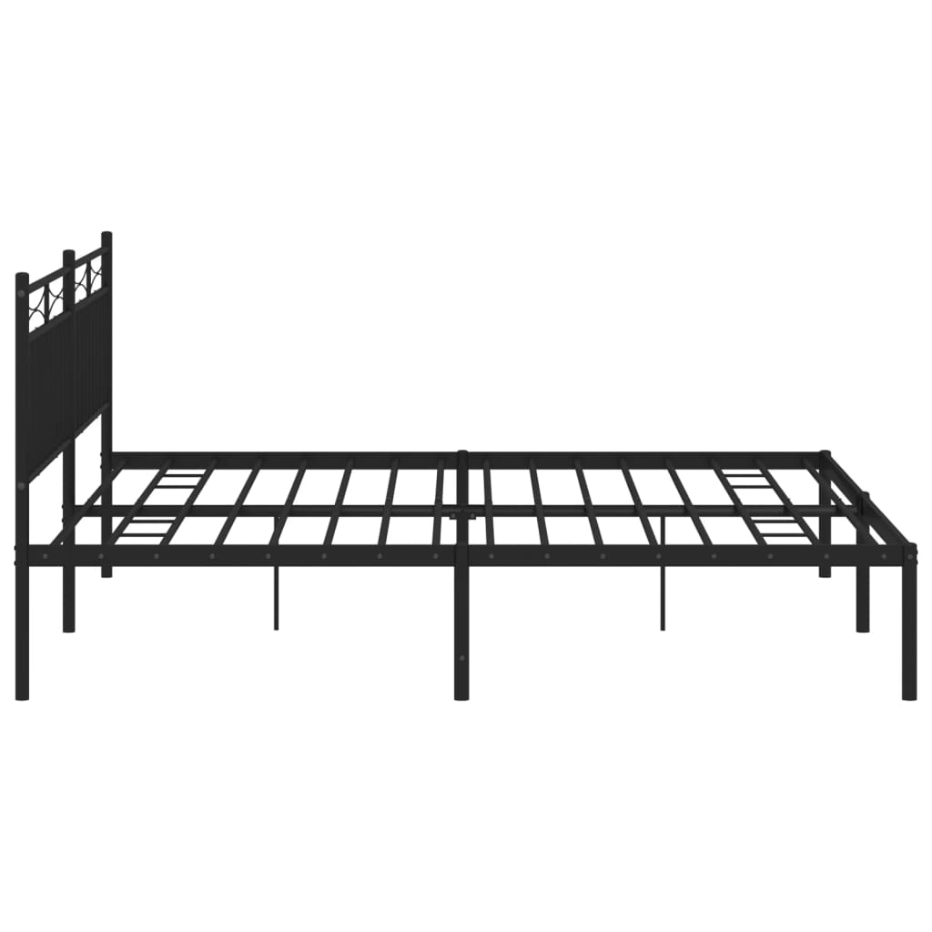 vidaXL Cadre de lit métal sans matelas avec tête de lit noir 183x213cm