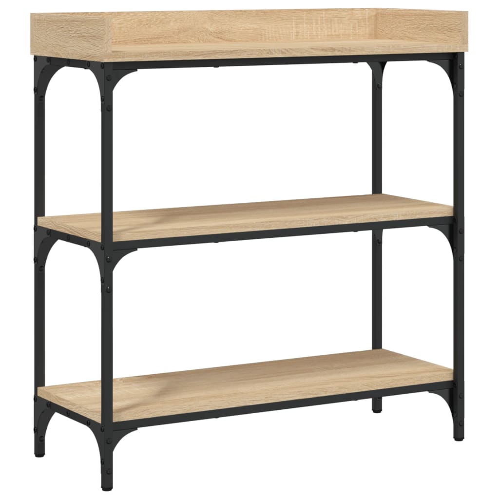 vidaXL Table console avec étagères chêne sonoma 75x30x80 cm