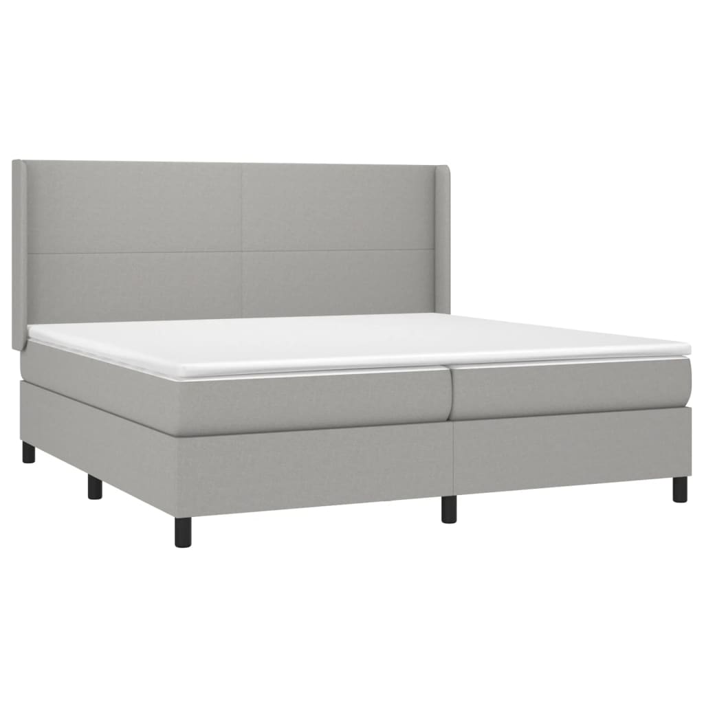 vidaXL Sommier à lattes de lit matelas LED Gris clair 200x200 cm Tissu