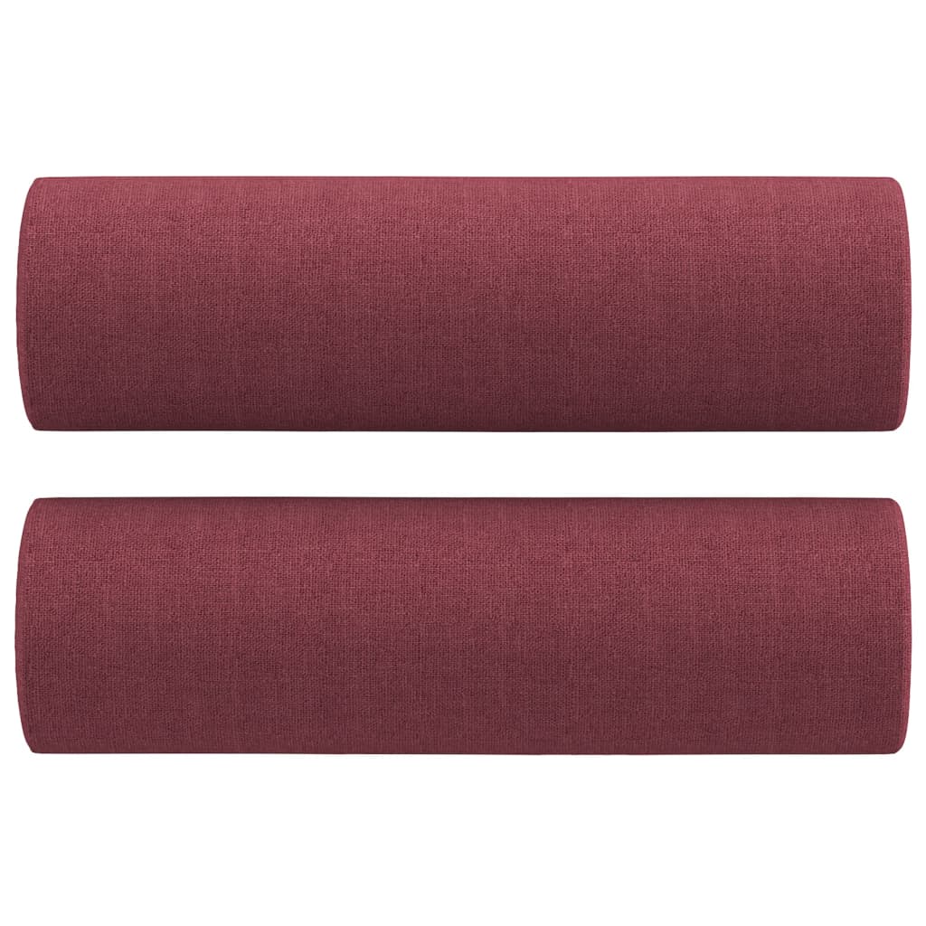 vidaXL Ensemble de canapés 2 pcs avec coussins rouge bordeaux tissu