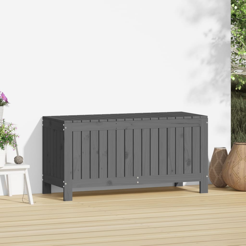 vidaXL Boîte de rangement de jardin Gris 108x42,5x54 cm Bois de pin