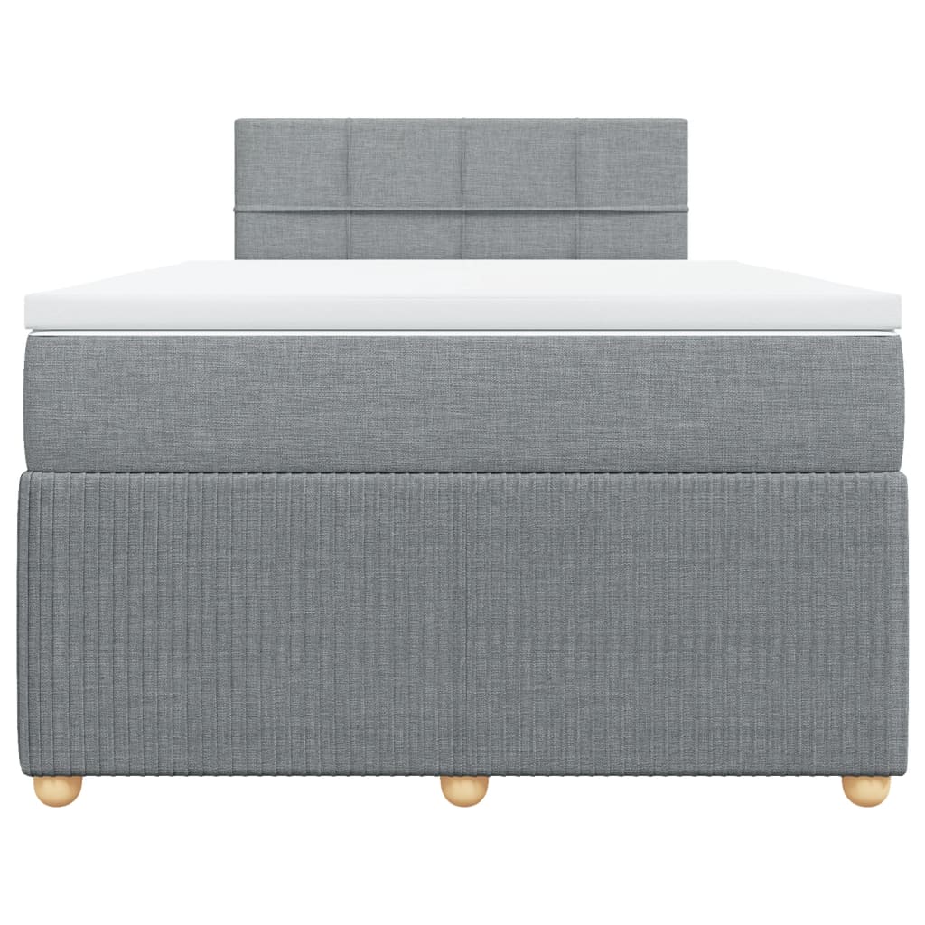 vidaXL Sommier à lattes de lit et matelas gris clair 120x190 cm tissu