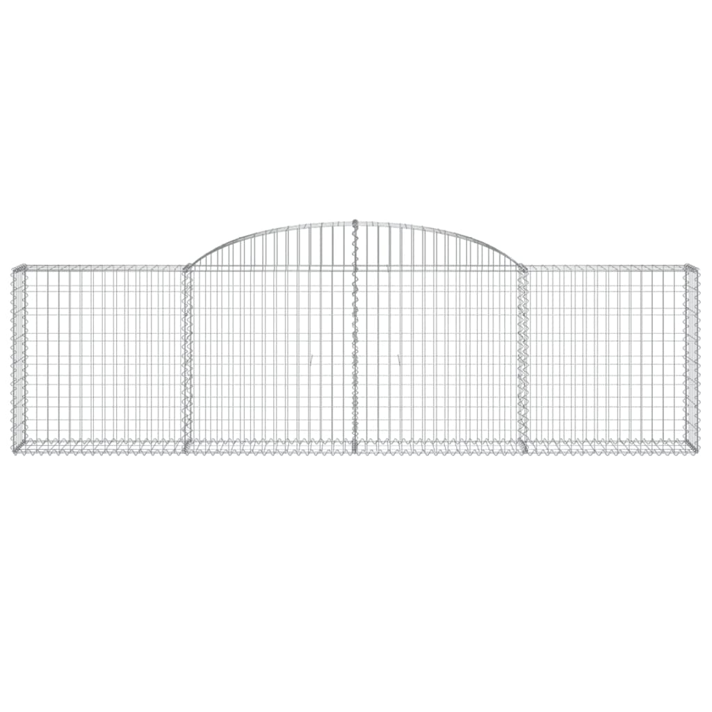 vidaXL Paniers à gabions arqués 7 pcs 300x30x80/100 cm fer galvanisé