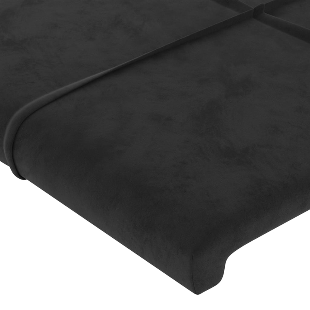 vidaXL Tête de lit avec oreilles Noir 103x23x118/128 cm Velours