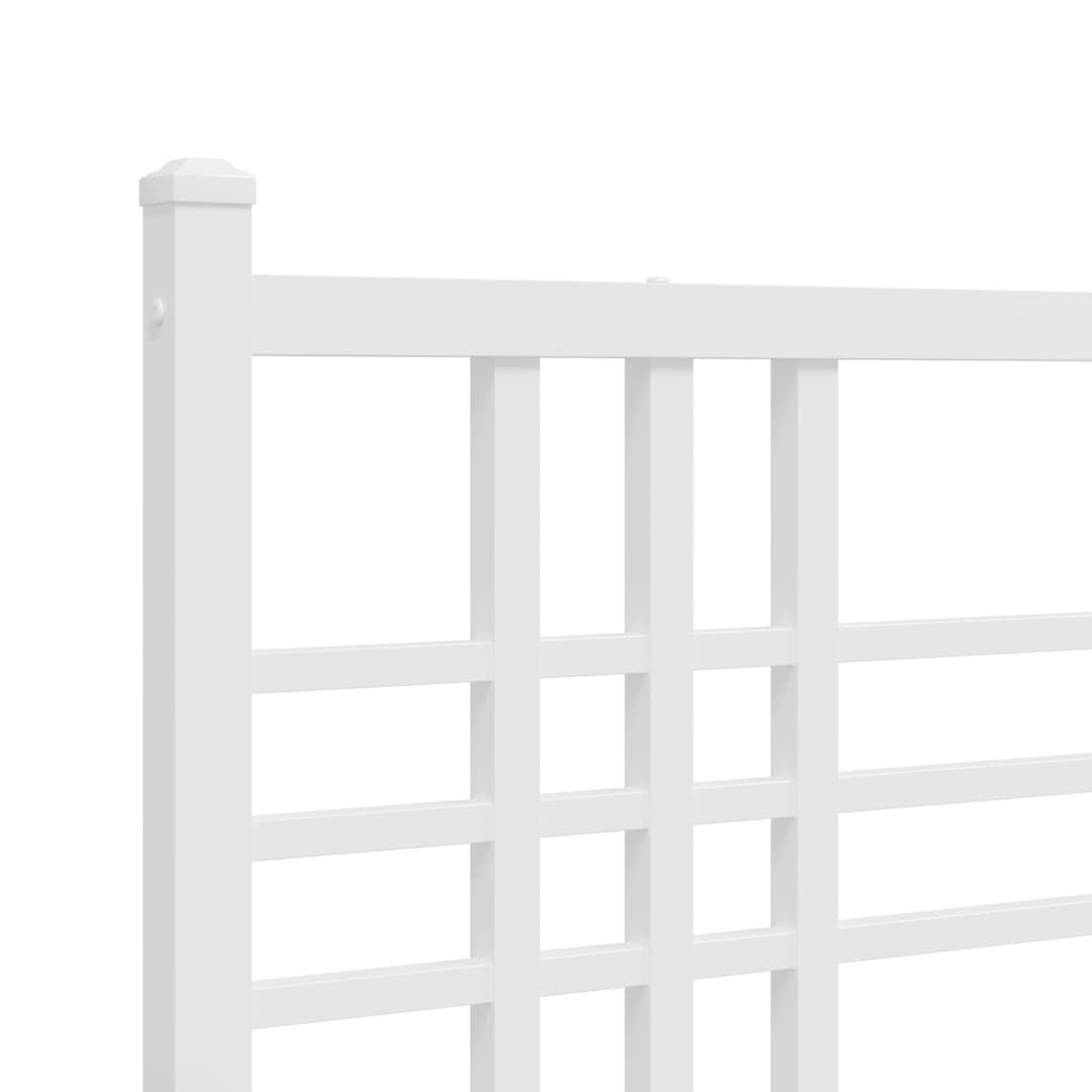 vidaXL Cadre de lit métal sans matelas et pied de lit blanc 120x190 cm