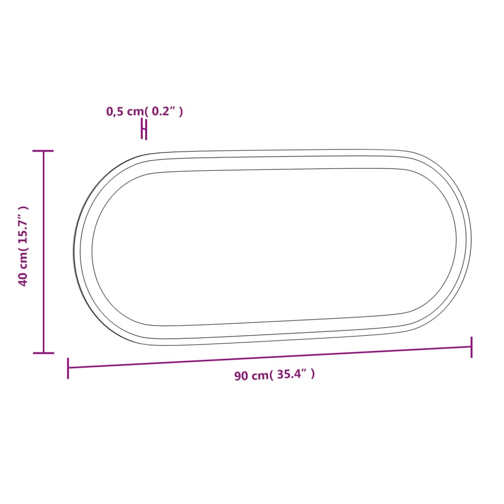 vidaXL Miroir de salle de bain à LED 90x40 cm ovale