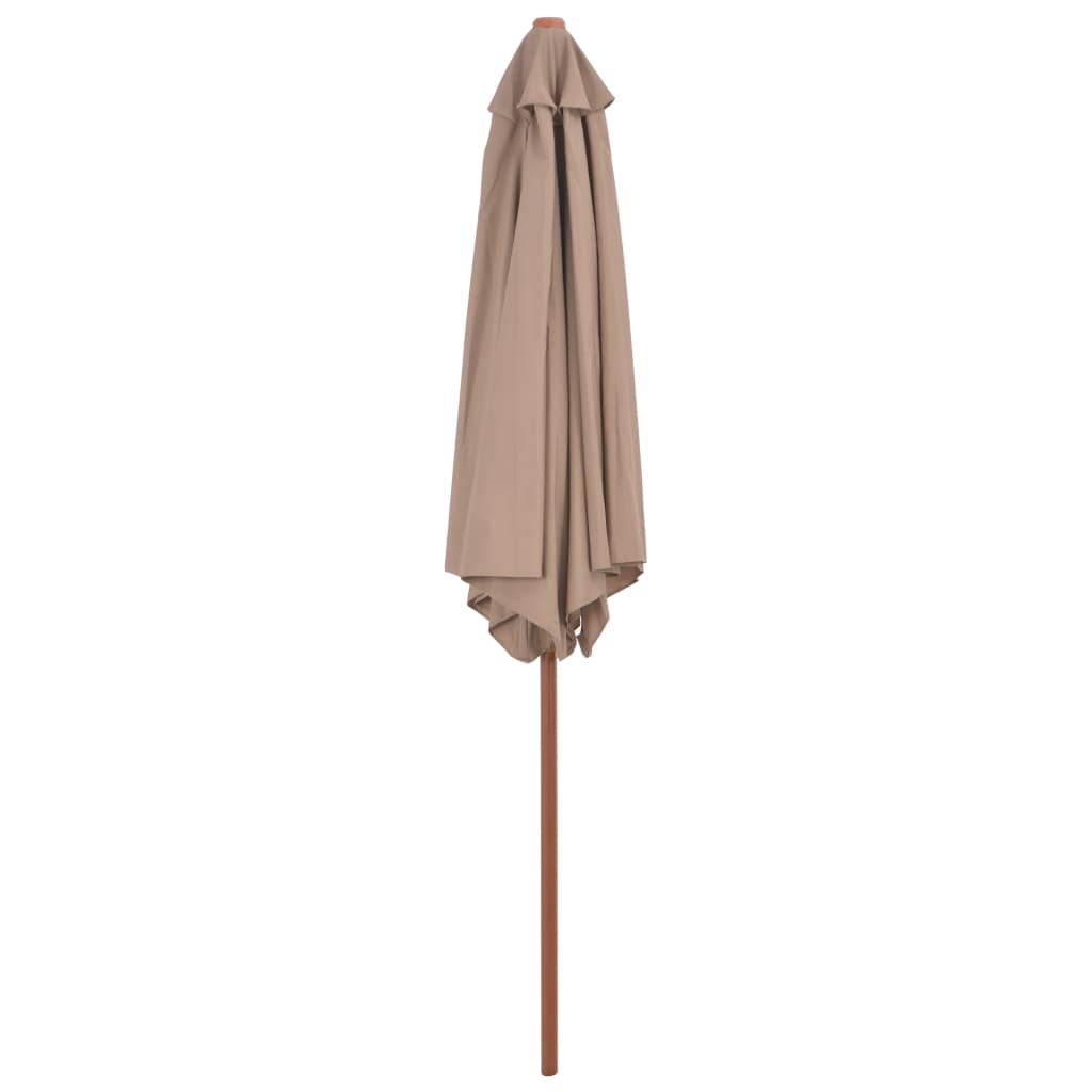 vidaXL Parasol d'extérieur avec mât en bois 270 cm taupe