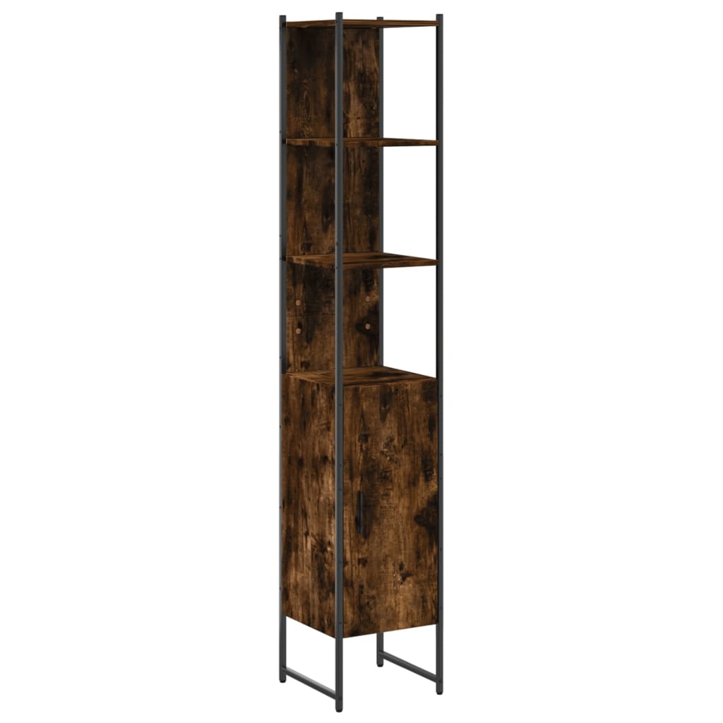 vidaXL Armoire de bain chêne fumé 33x33x185,5 cm bois d'ingénierie