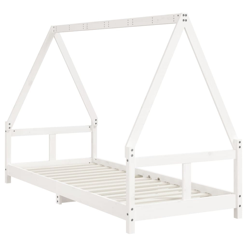 vidaXL Cadre de lit pour enfants blanc 80x200 cm bois de pin massif