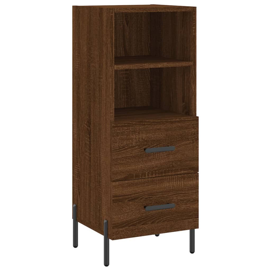 vidaXL Buffet haut Chêne marron 34,5x34x180 cm Bois d'ingénierie