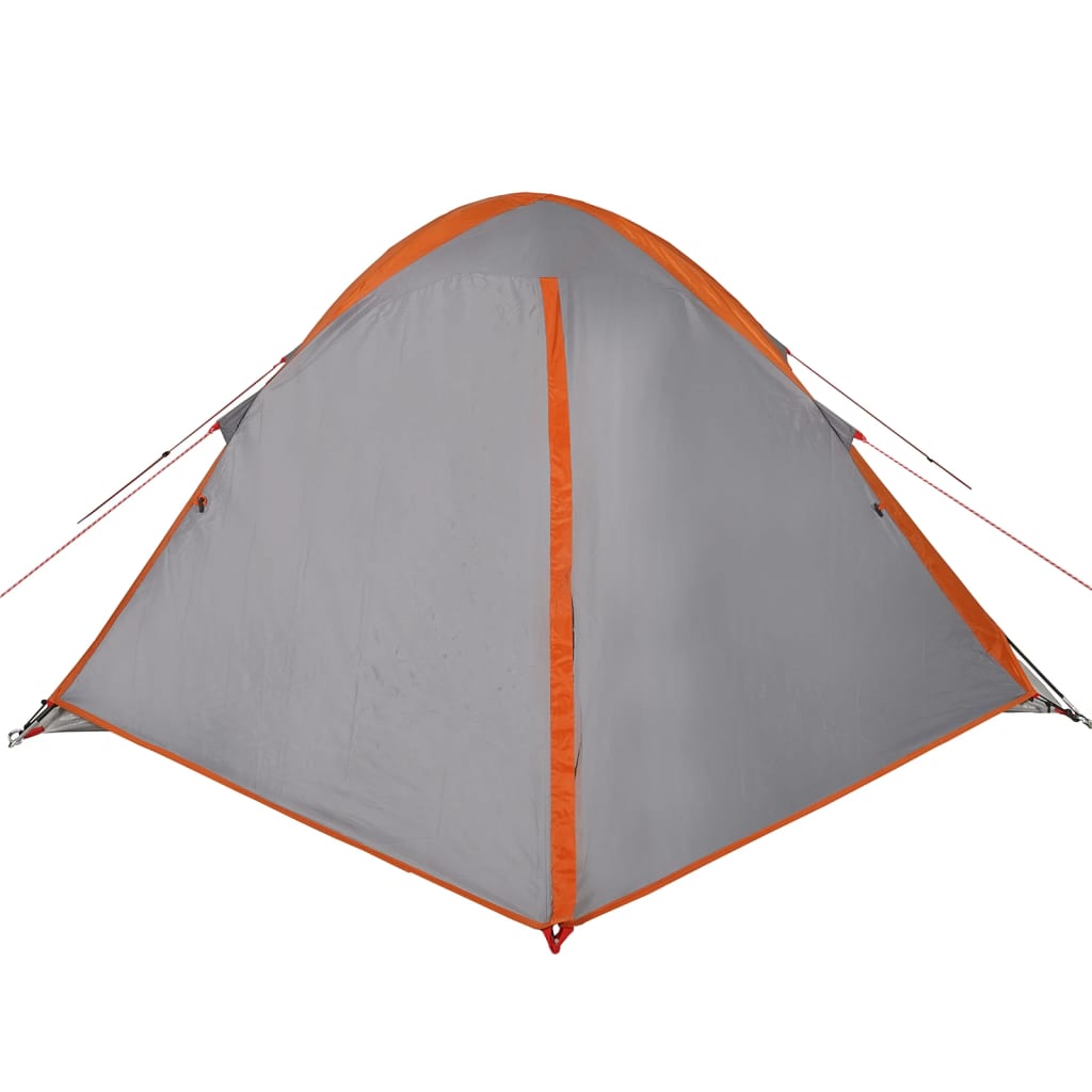 vidaXL Tente de camping à dôme 2 personnes gris et orange imperméable